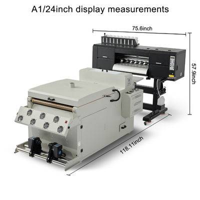 전압 220V/110V A1 60CM 4 헤드 DTF 디지털 프린터 I3200 프린트 헤드 및 쉐이커 오븐