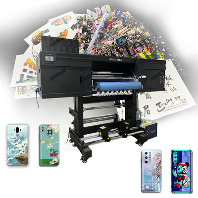 A1 60cm UV Dtf 프린터 CMYK + 화이트 라크 잉크 롤에서 롤 스티커 인쇄