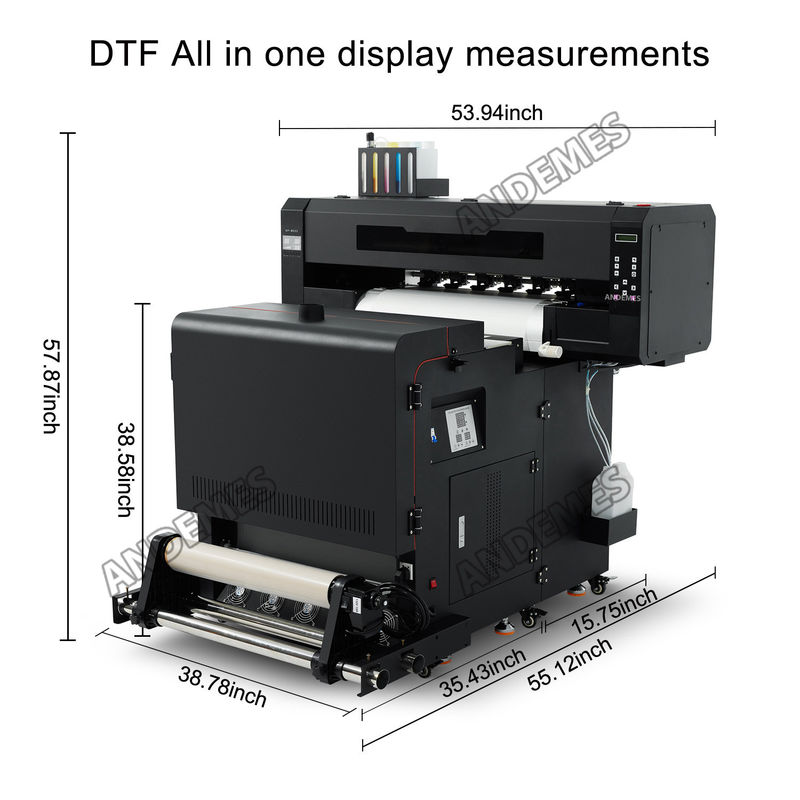 A1 DTF 프린터 60cm 24 인치 2Pcs I3200 XP600 프린터 헤드와 파우더 쉐이커 롤 투 롤 프린터